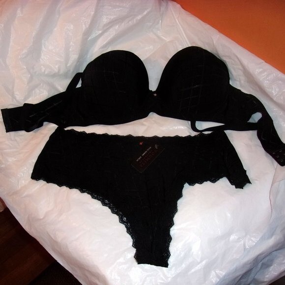 Youmita 42DD Black jacquard bra/2x Hipster Set NWT - Picture 5 of 15